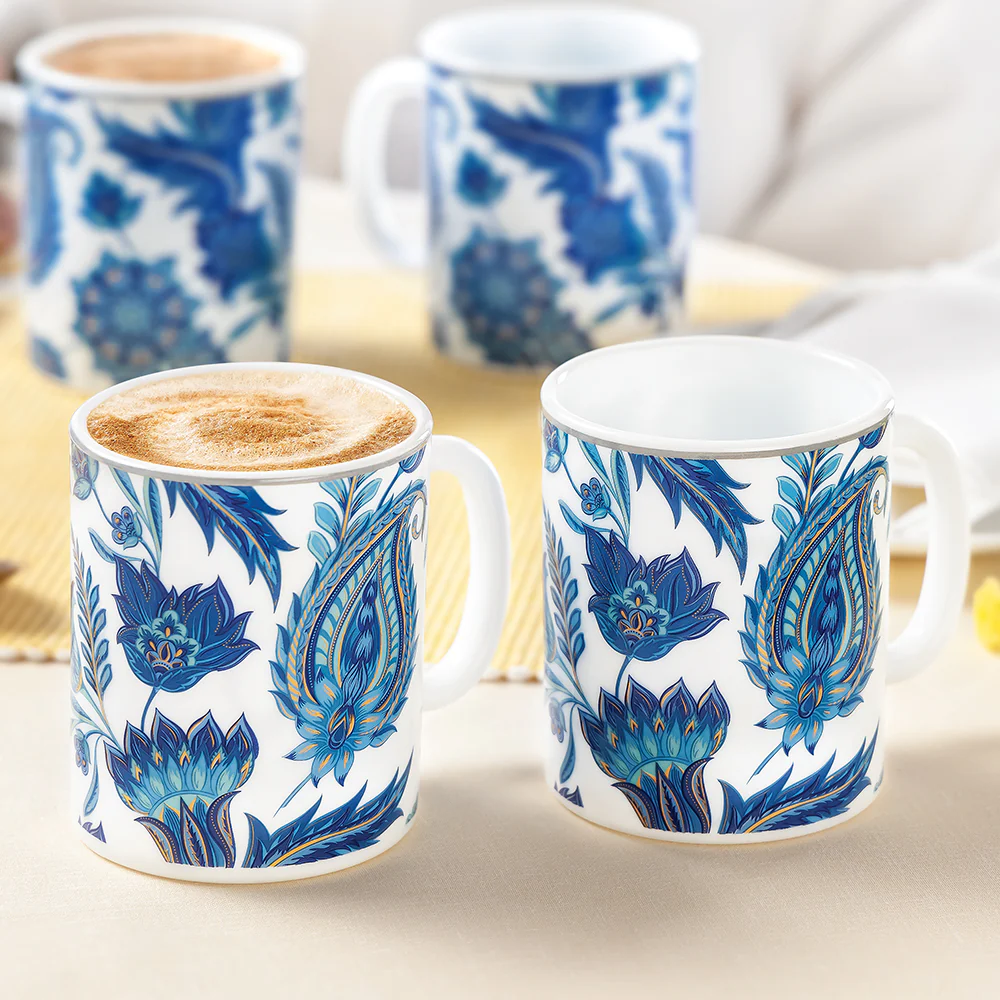 Larah By Borosil New Iris Mug Set, 320ml x 2