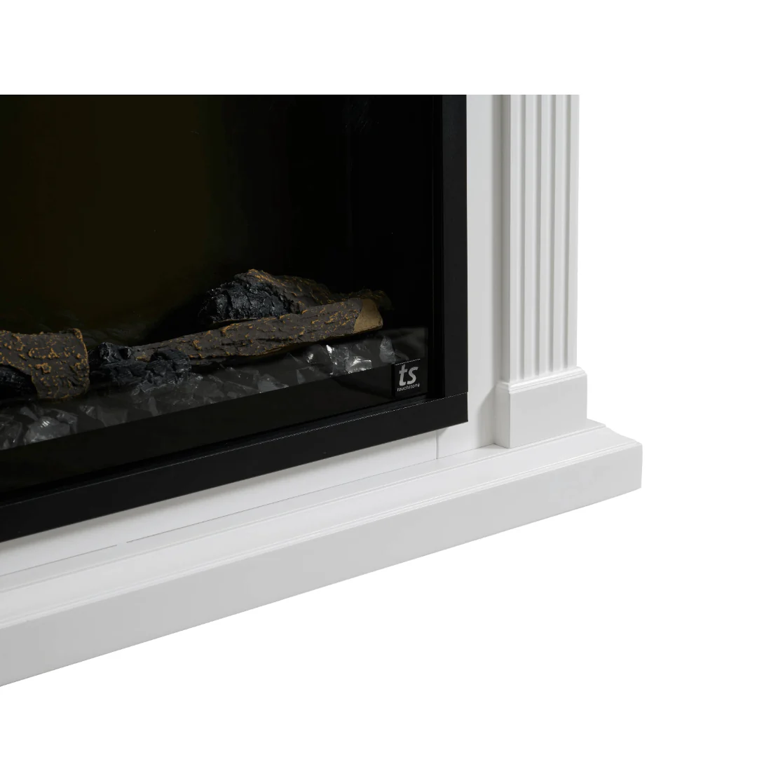 Fireplug Pro 33 Inch Smart Electric Fireplace with White Encase Surround Mantel