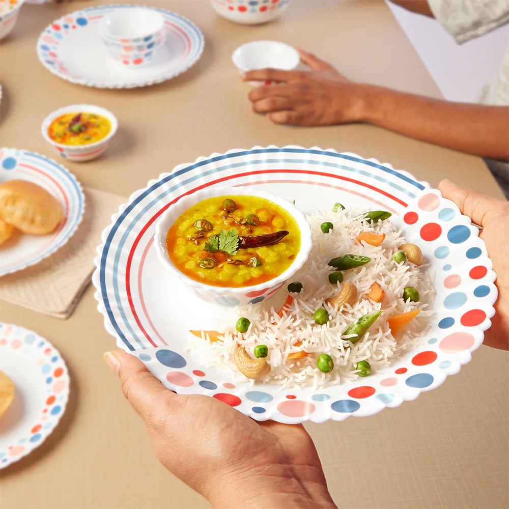 Larah by Borosil, Pastel Dinner Set, 13 pc