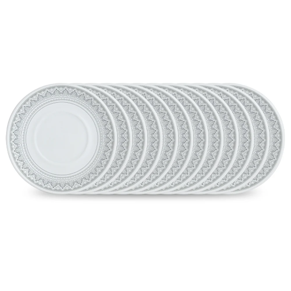Larah By Borosil Classic Saucer Set, 12 pc