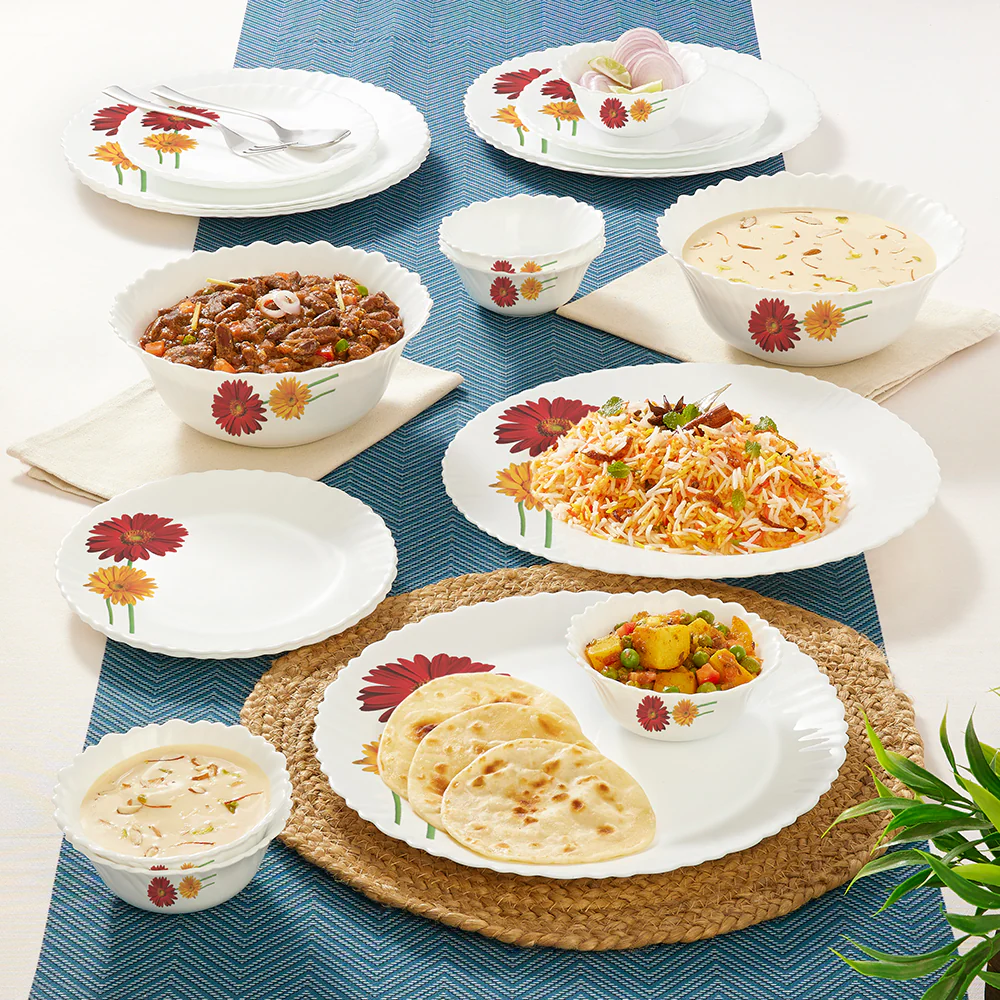 Larah by Borosil Zinnia Dinner Set, 21 pc