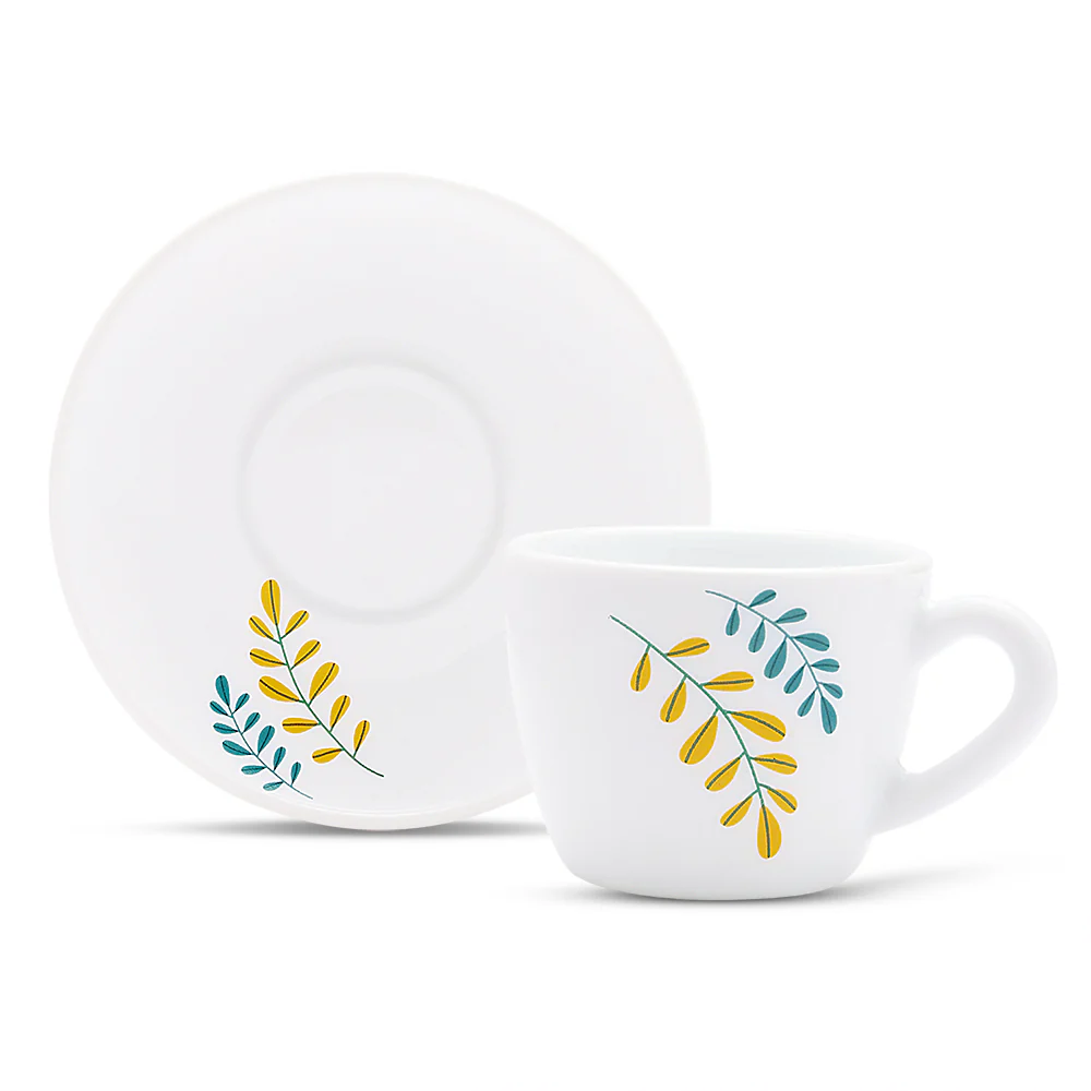 Larah by Borosil Niva Cup n Saucer Set, 90ml x 12