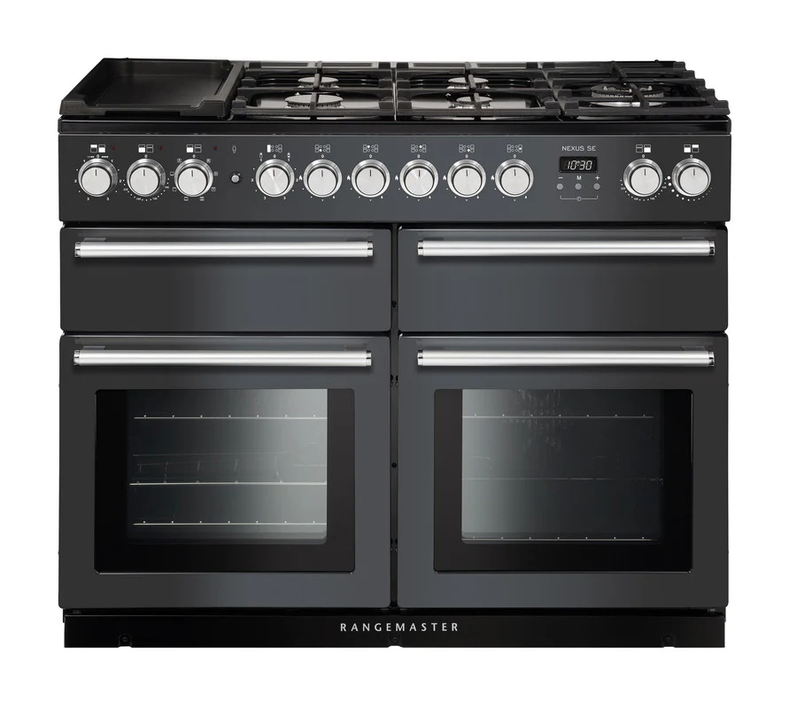 Rangemaster Nexus SE 110 Dual Fuel Slate with Chrome trim | NEXSE110DFFSL/C