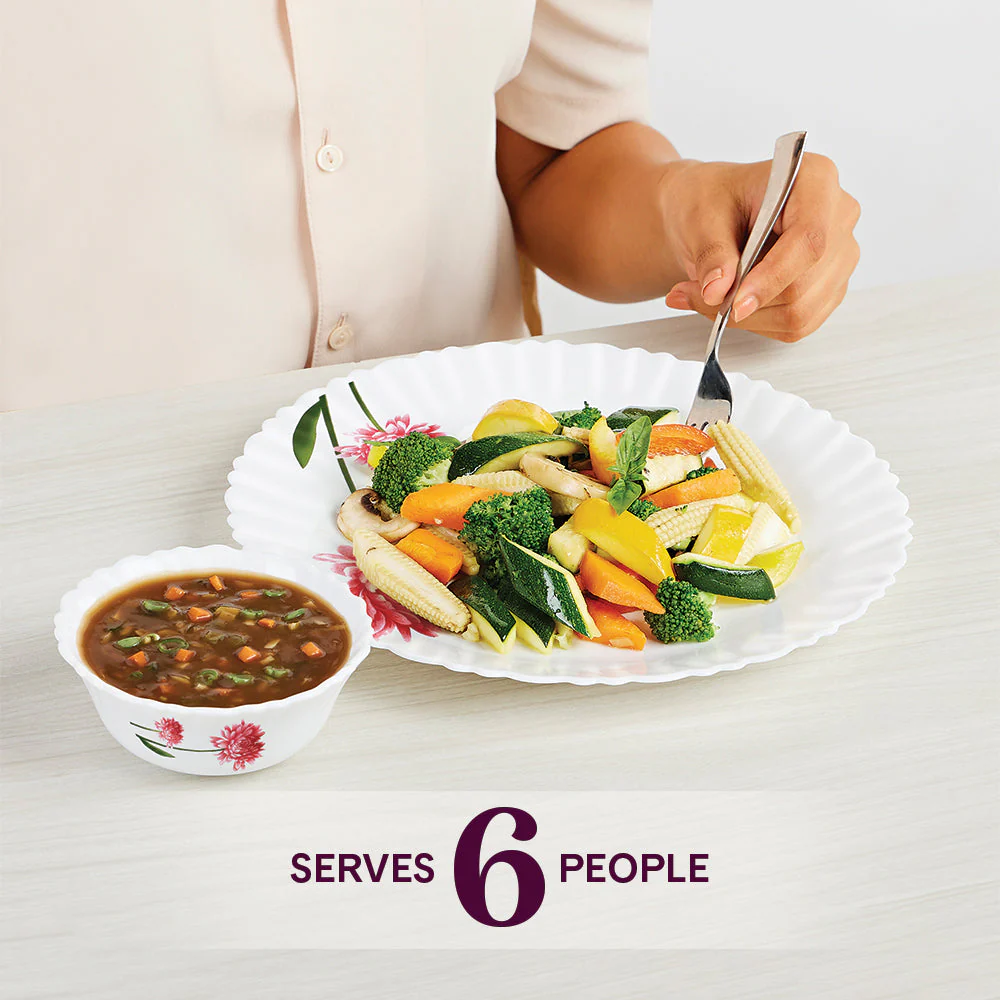 Larah by Borosil Belle Dinner Set, 10 pc