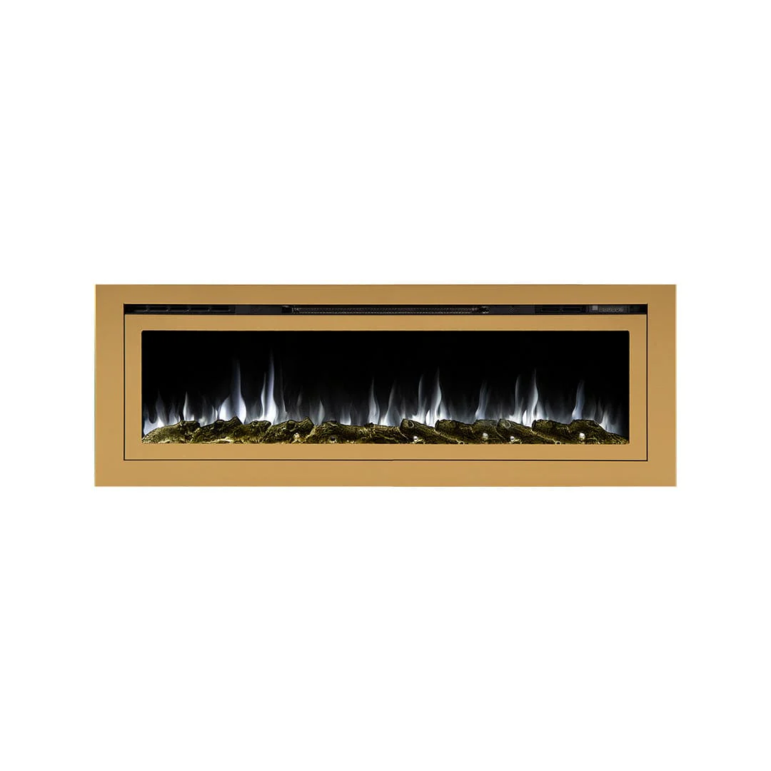 The Sideline Deluxe Gold 60 Inch Recessed Smart Electric Fireplace 86276
