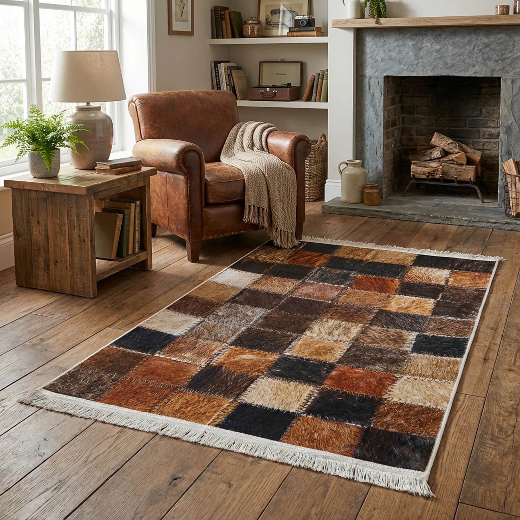 1 x 1.5m Mosaic Design Carpet Multicoloured