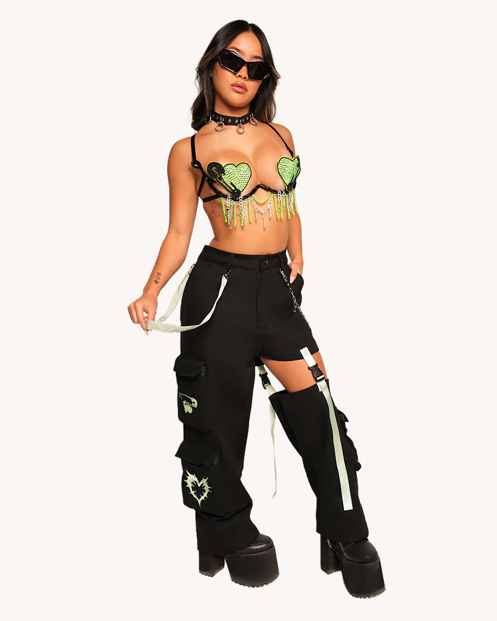 Sunflowerraver x iHR Get Bent Wide Leg Detachable Leg Pants