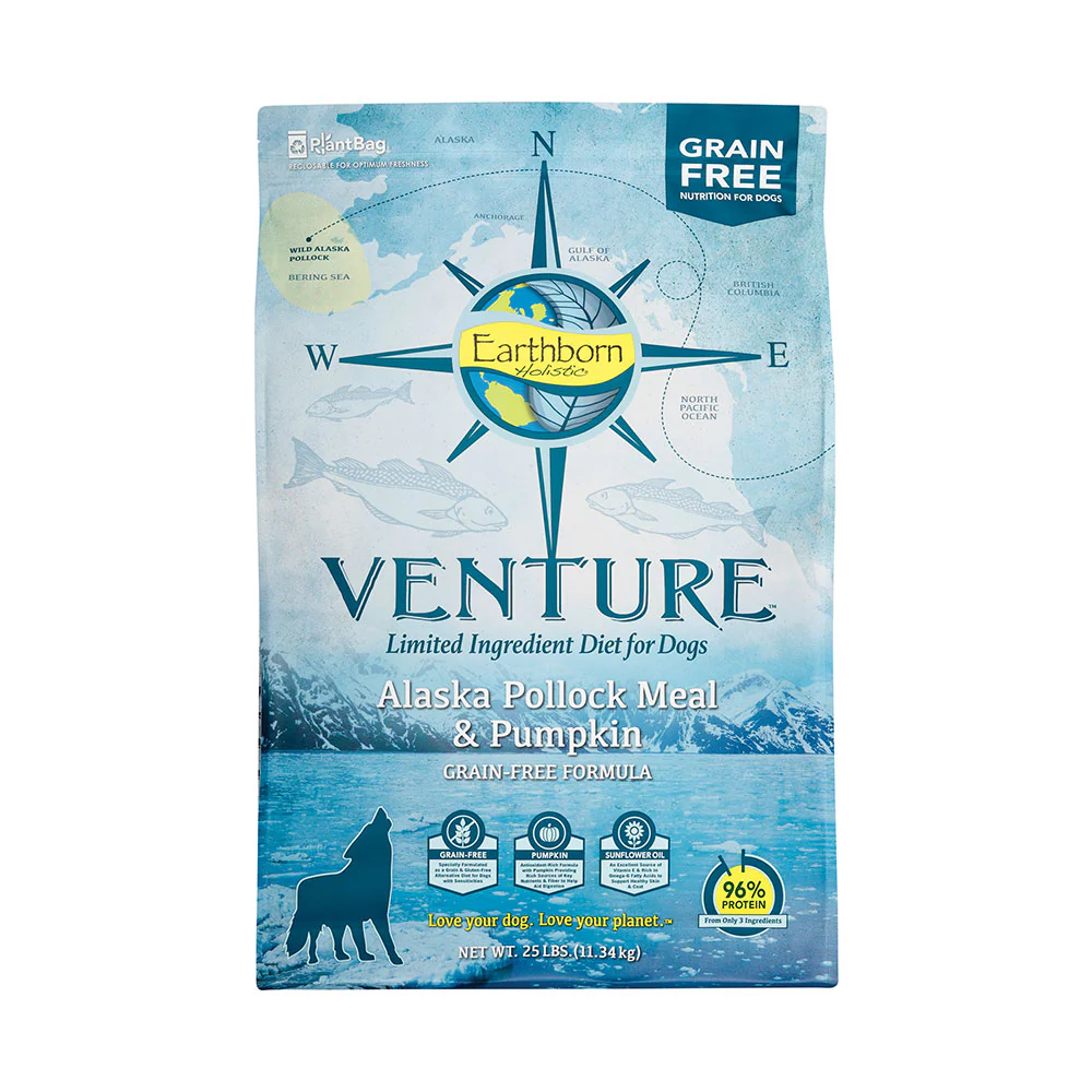 Earthborn Holistic® Venture™ Alaska Pollock Meal & Pumpkin Grain Free Formula Dog Food 25 Lbs