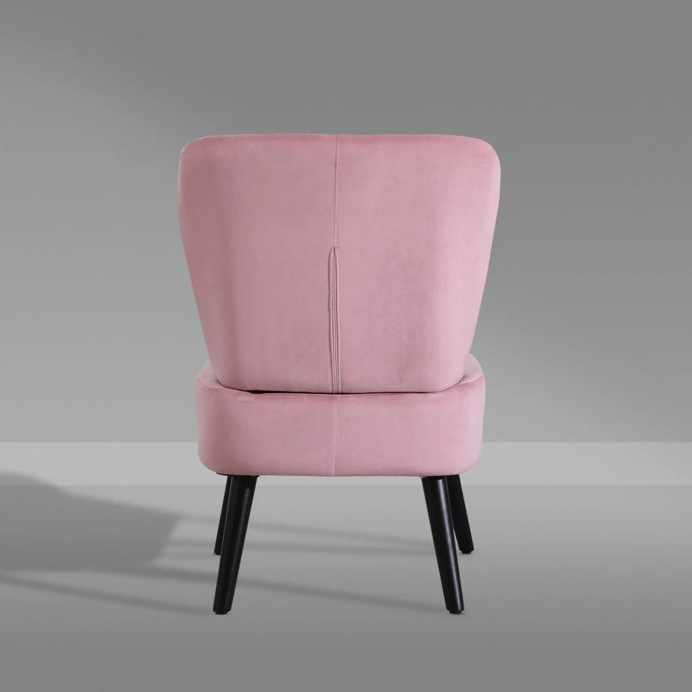 Neo Molveno Dusky Pink Crushed Velvet Shell Accent Chair