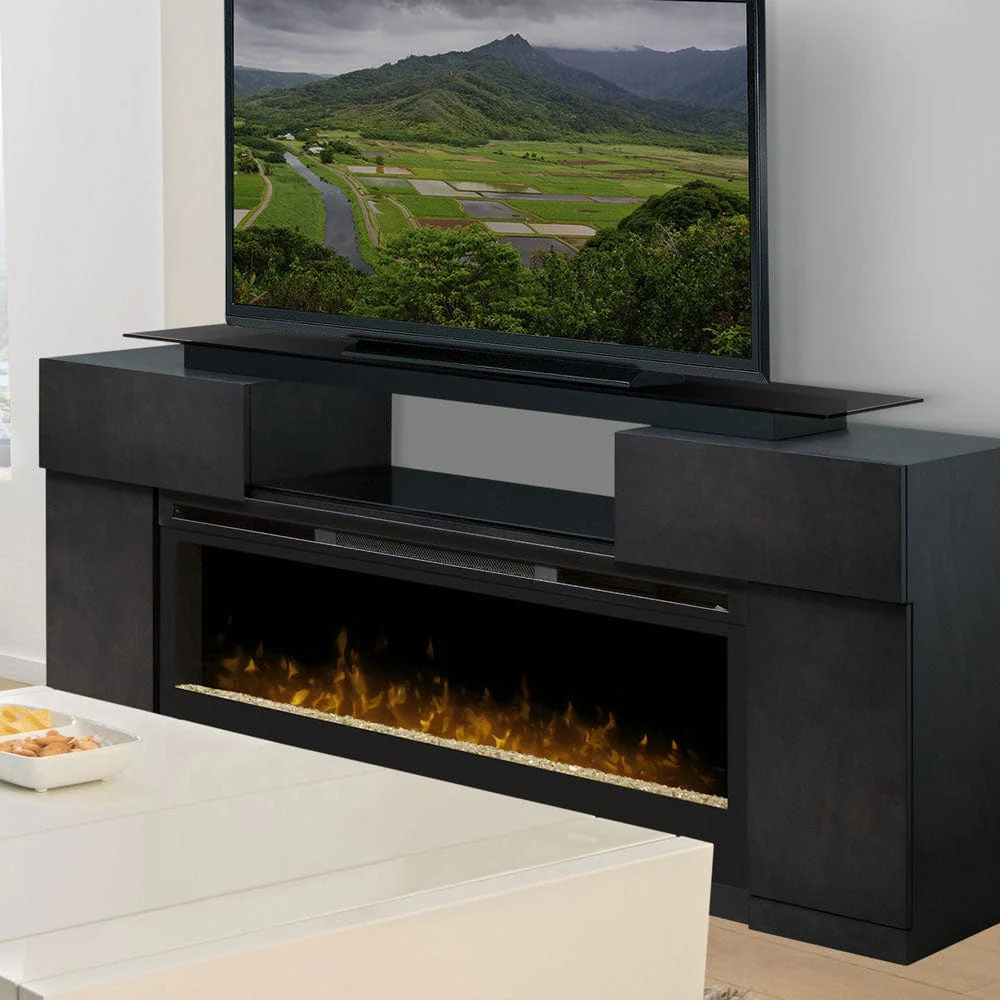 Concord Dark Grey Electric Fireplace Entertainment Center