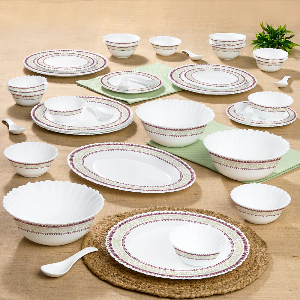 Larah by Borosil Elega Dinner Set, 44 pc