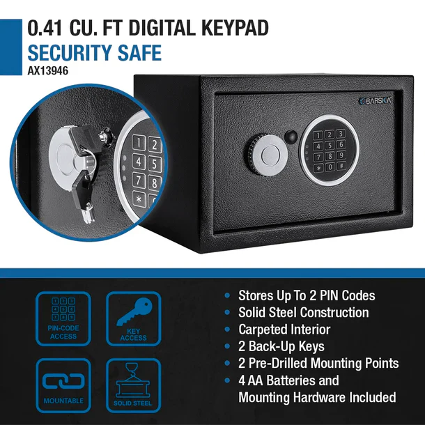 Barska AX13946 Digital Keypad Security Safe