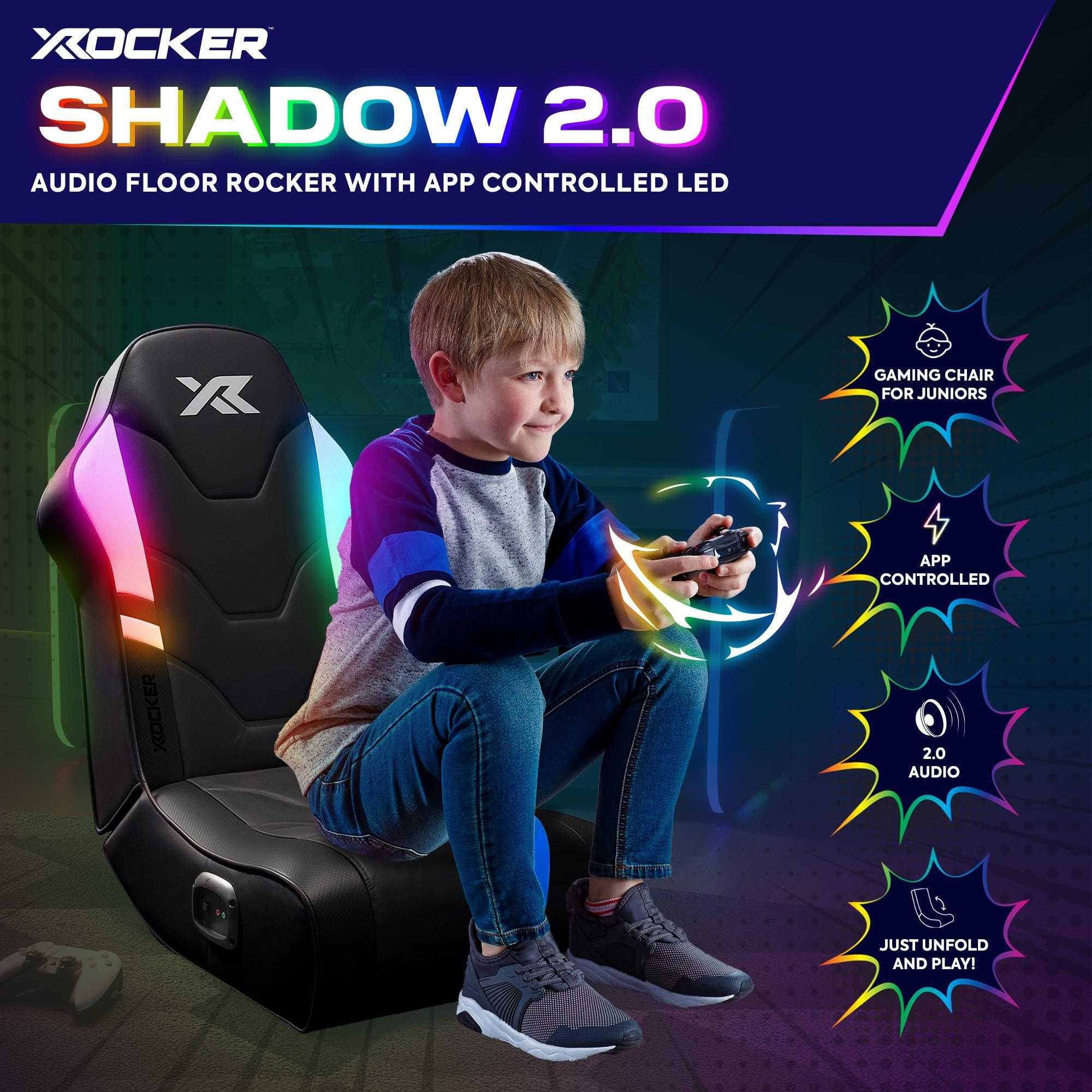 Shadow RGB 2.0 Audio Floor Rocker LED Gaming Chair with App Control - Black