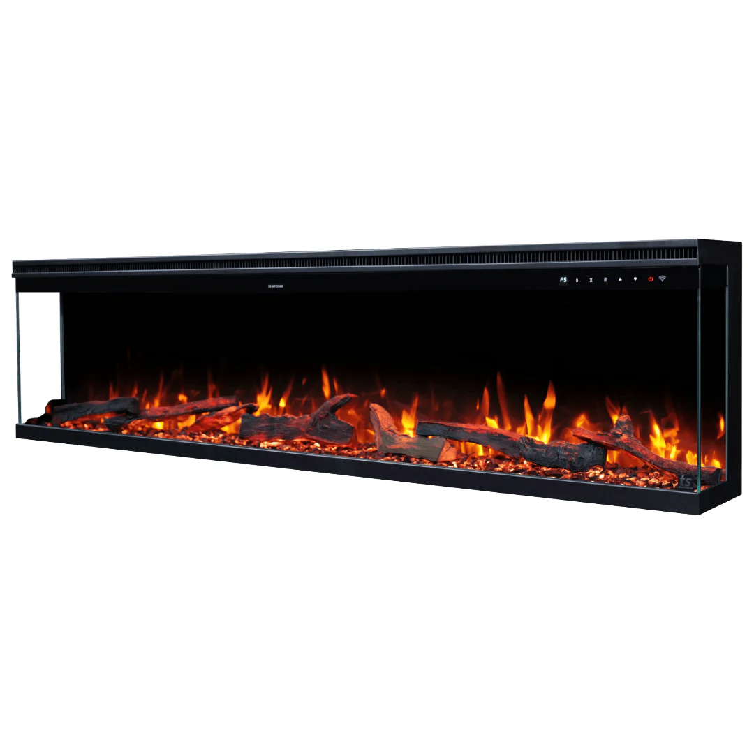 Sideline Infinity Pro 60 Inch 3 Sided Recessed Smart Electric Fireplace 80046