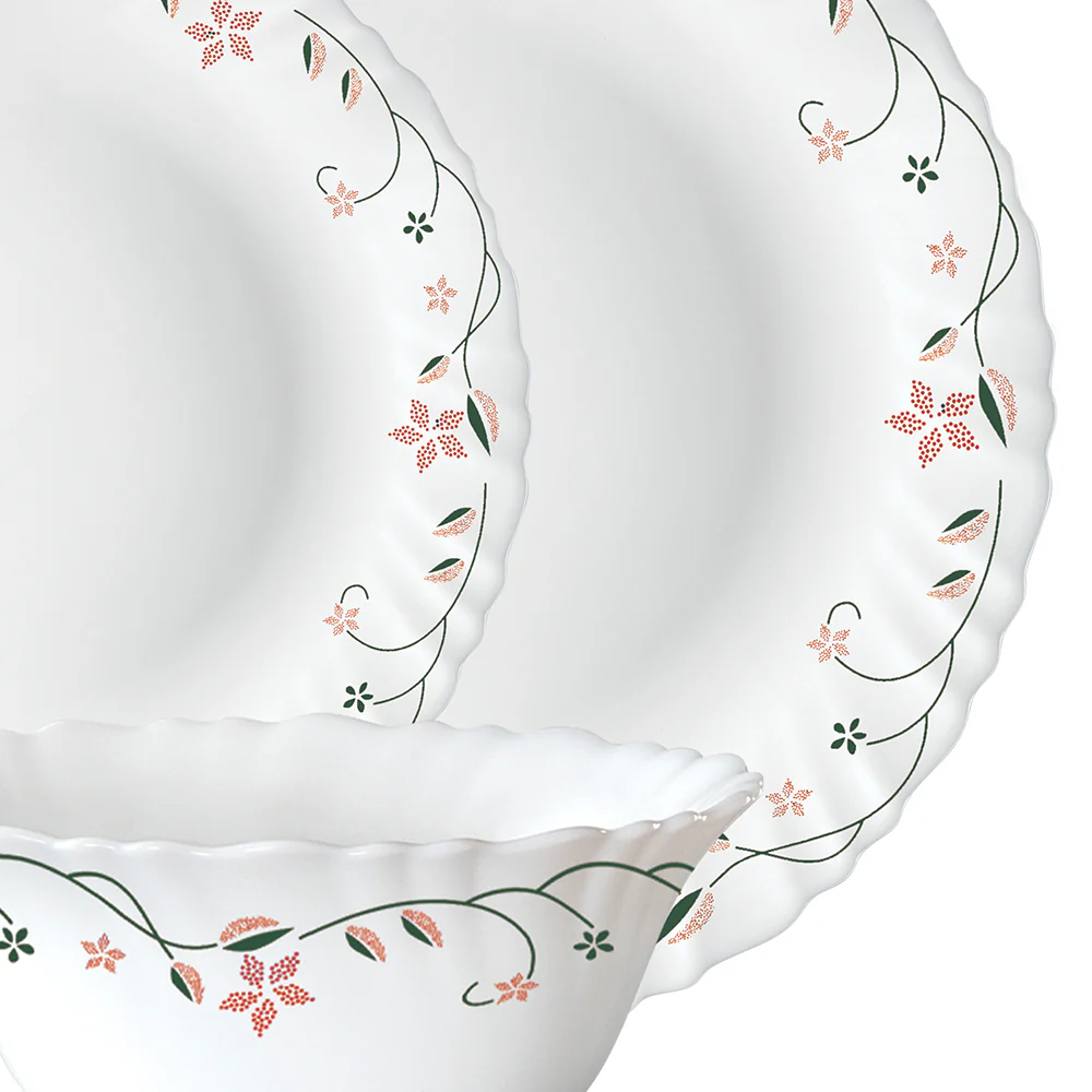 Larah by Borosil, Garland Dinner Set, 34 pc