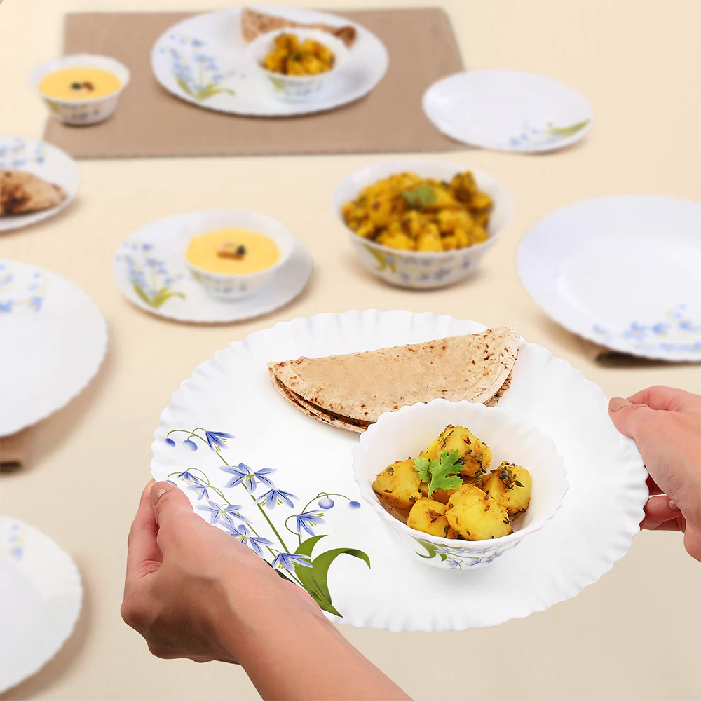 Larah by Borosil Lavender Dinner Set, 13 pc