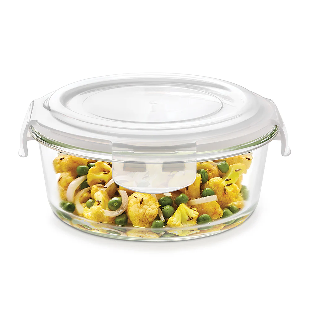 Borosil Tuff-Glass Klip n Store, Round Container