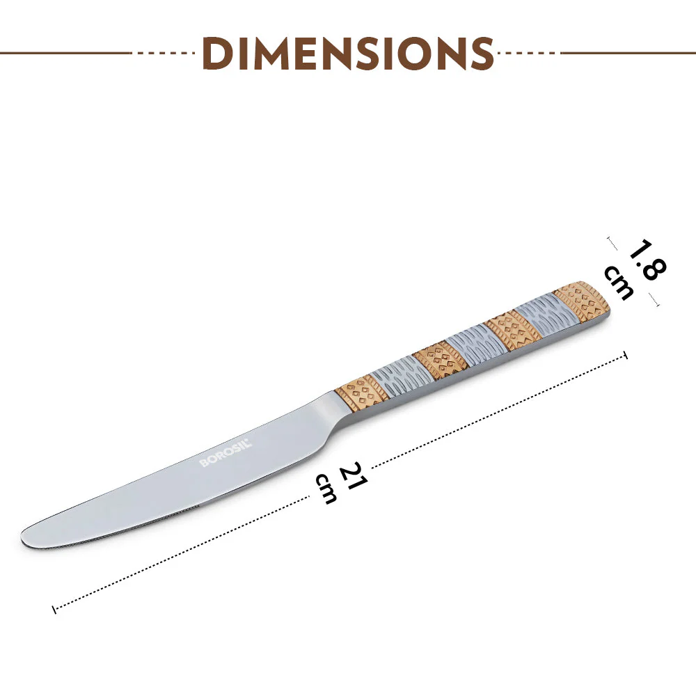 Borosil Gold Butter Knife, Set of 2-21 cm