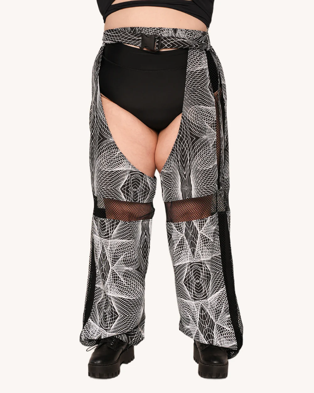 Flashbang Matrix Reflective Fishnet Chaps