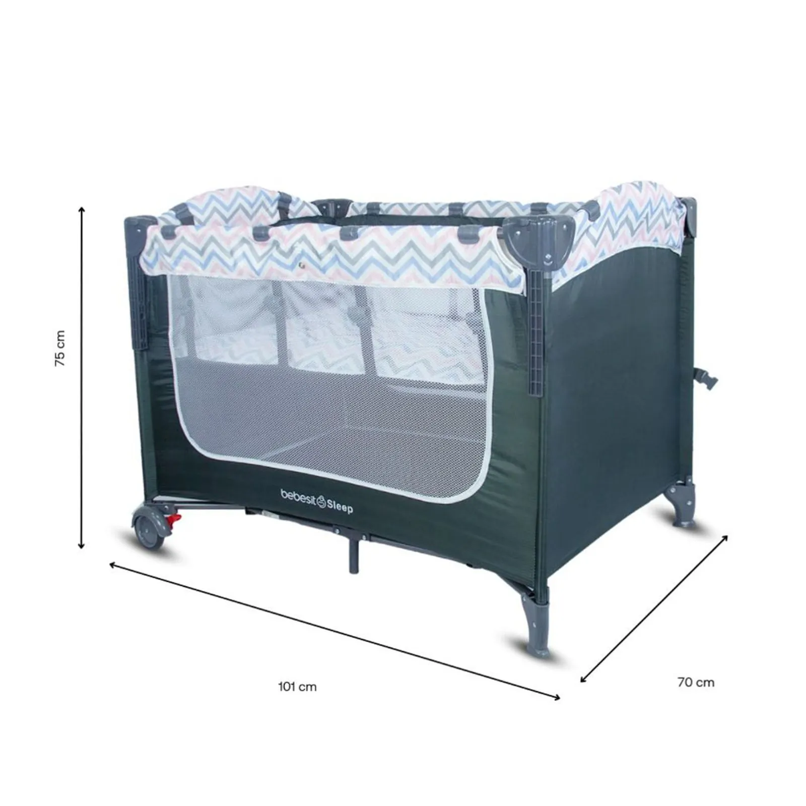 CUNA CORRAL SLEEP ZK005 3 EN 1: COLECHO, CUNA Y CORRAL PARA BEBÉS DE 0 A 3 AÑOS- ROSADO-