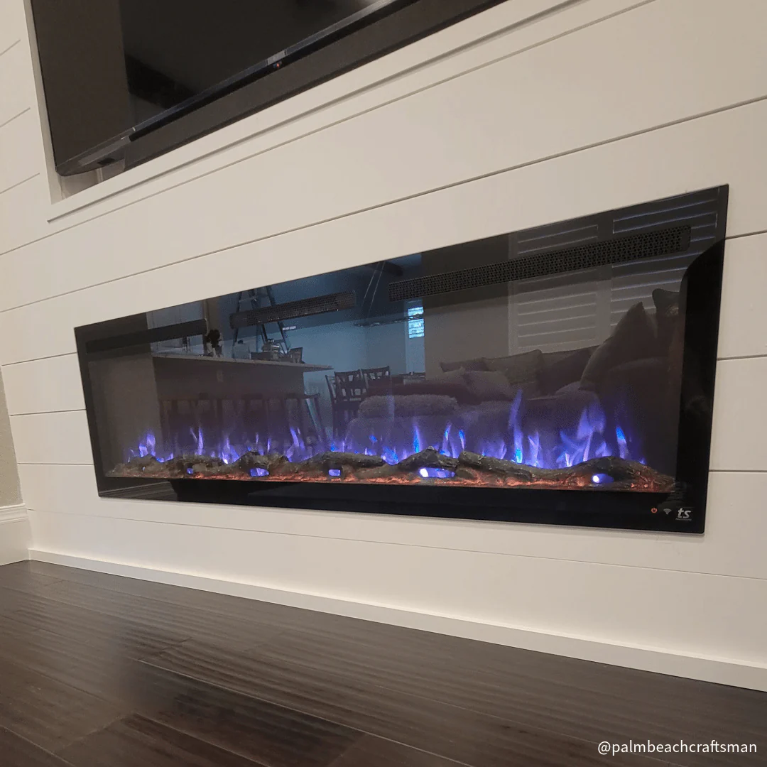 Sideline Fury 65 Inch Slim-Depth Recessed Smart Electric Fireplace 80056