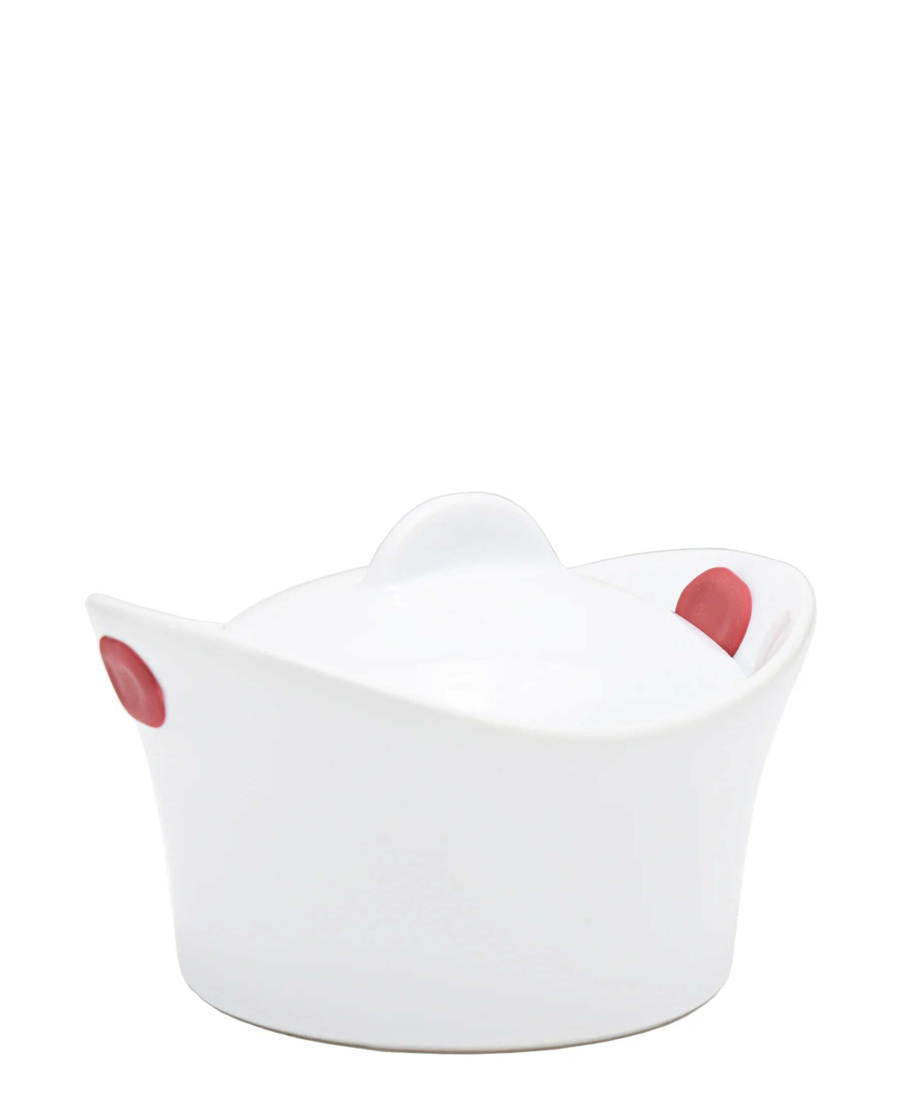 Aqua Round Mini Baker With Lid - White