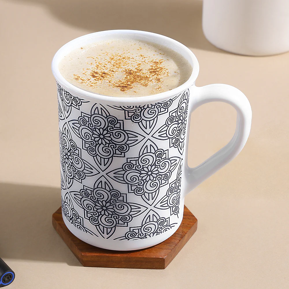 Larah by Borosil Kuba Blue Mug Set, 350ml x 2