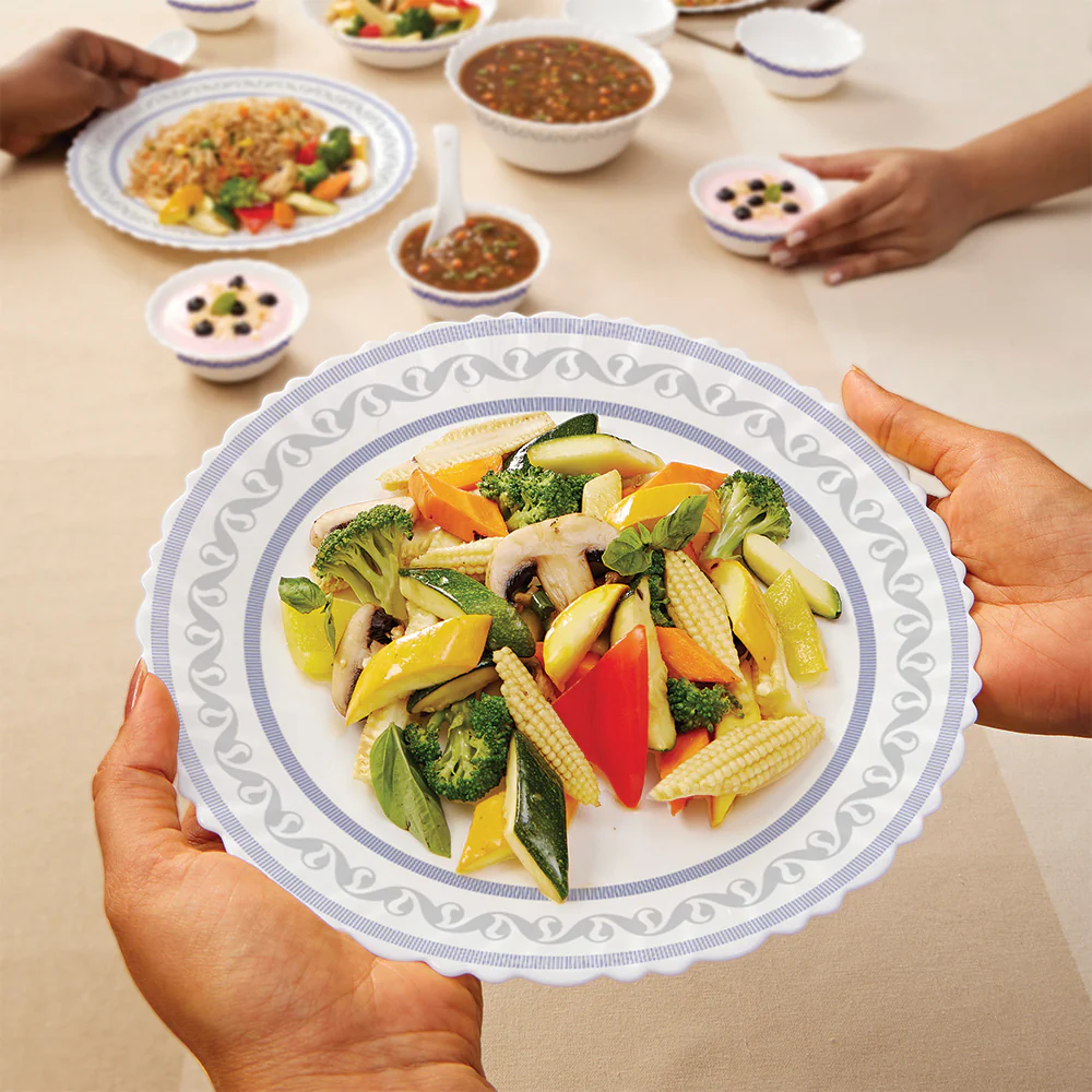 Larah by Borosil Jazzblue Dinner Set, 19 pc