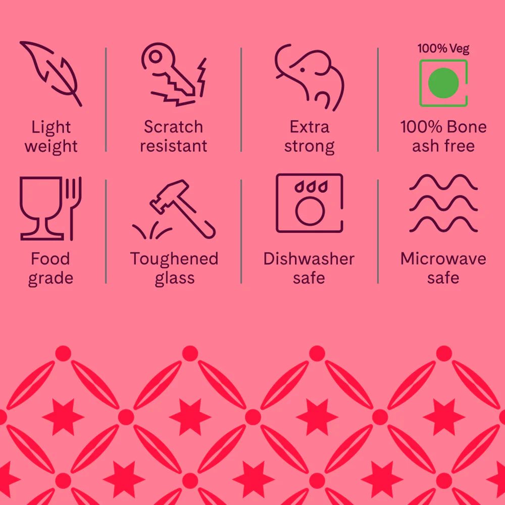 Larah by Borosil, Fauna Dinner Set, 13 pc