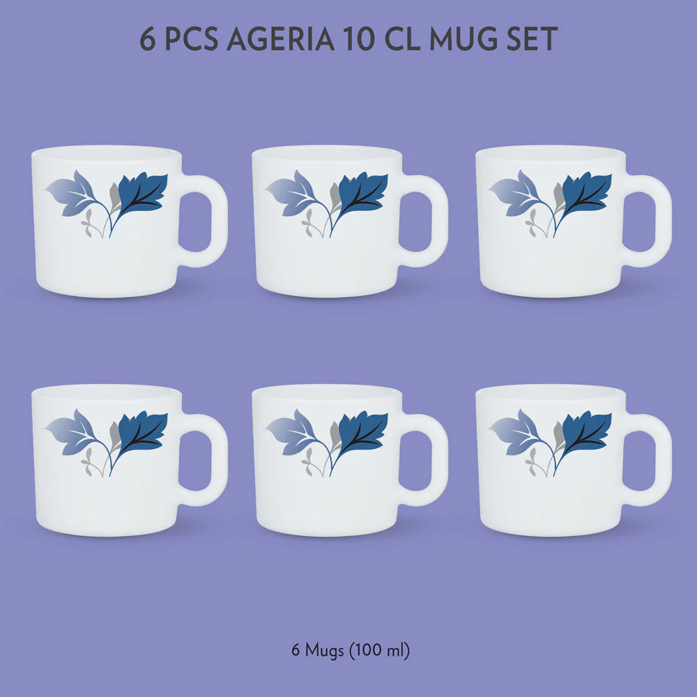 Larah by Borosil Ageria Mug Set, 180ml x 12
