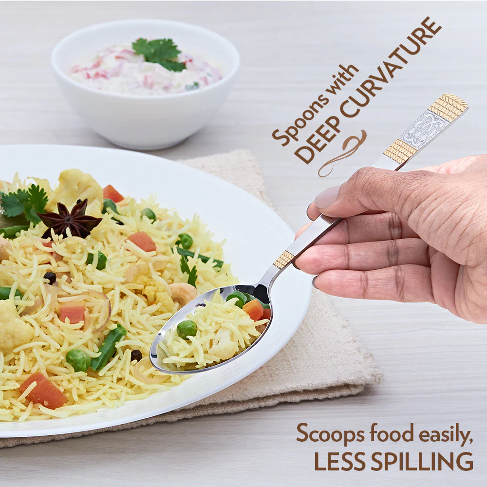 Borosil Venice Dinner Spoon, Set of 6-18.3 cm