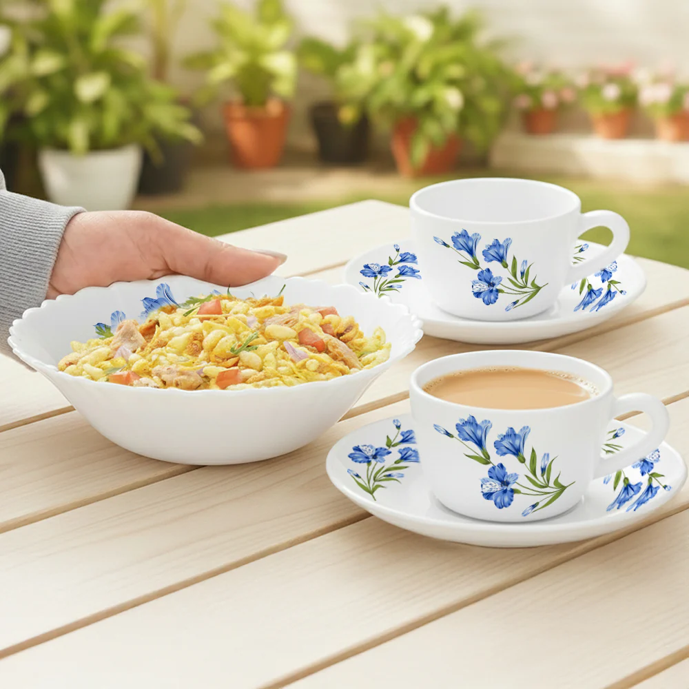 Larah By Borosil Marina Peach Tea Set