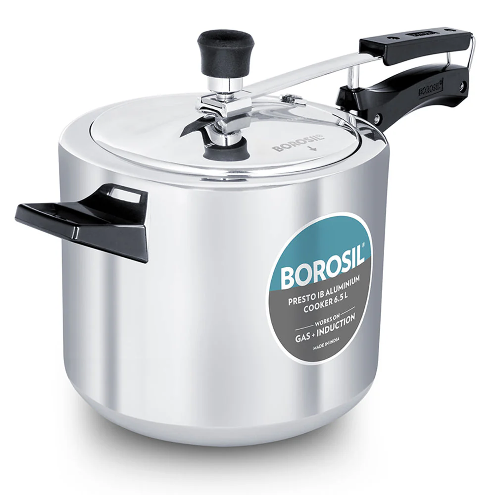 Borosil Presto Aluminium Pressure Cooker, 6.5L