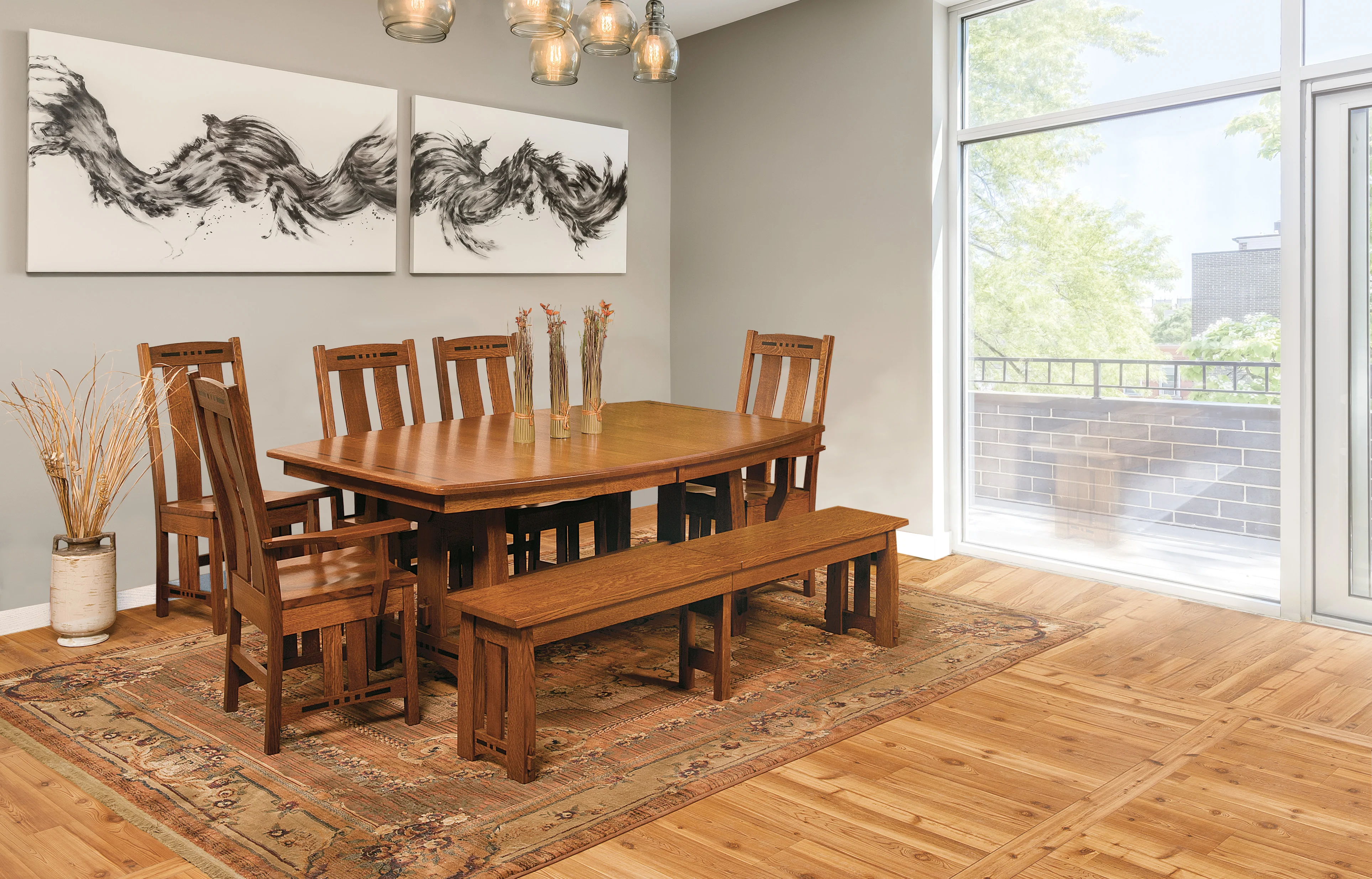 Amish Colebrook Trestle Table