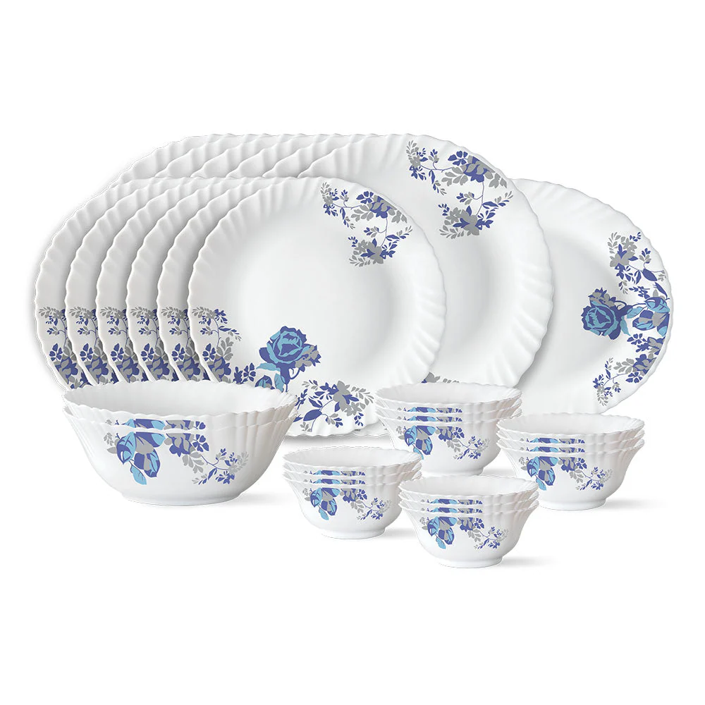 Larah by Borosil Blue Cascade Dinner Set, 12 pc