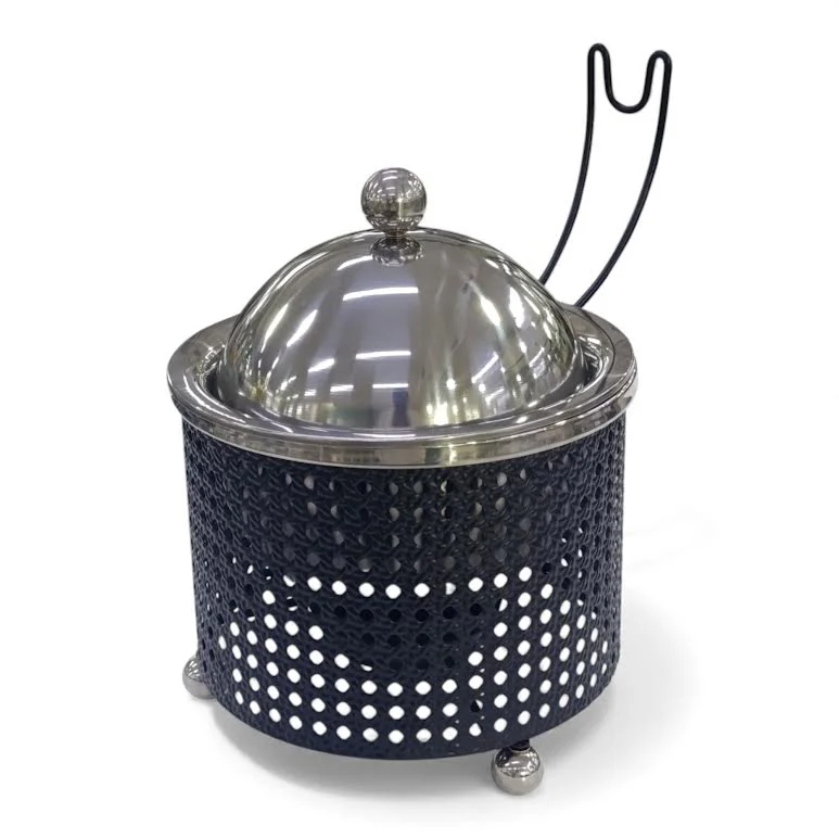 1.5Lt Chafing Dish with Mesh Design Black & Stainless Steel