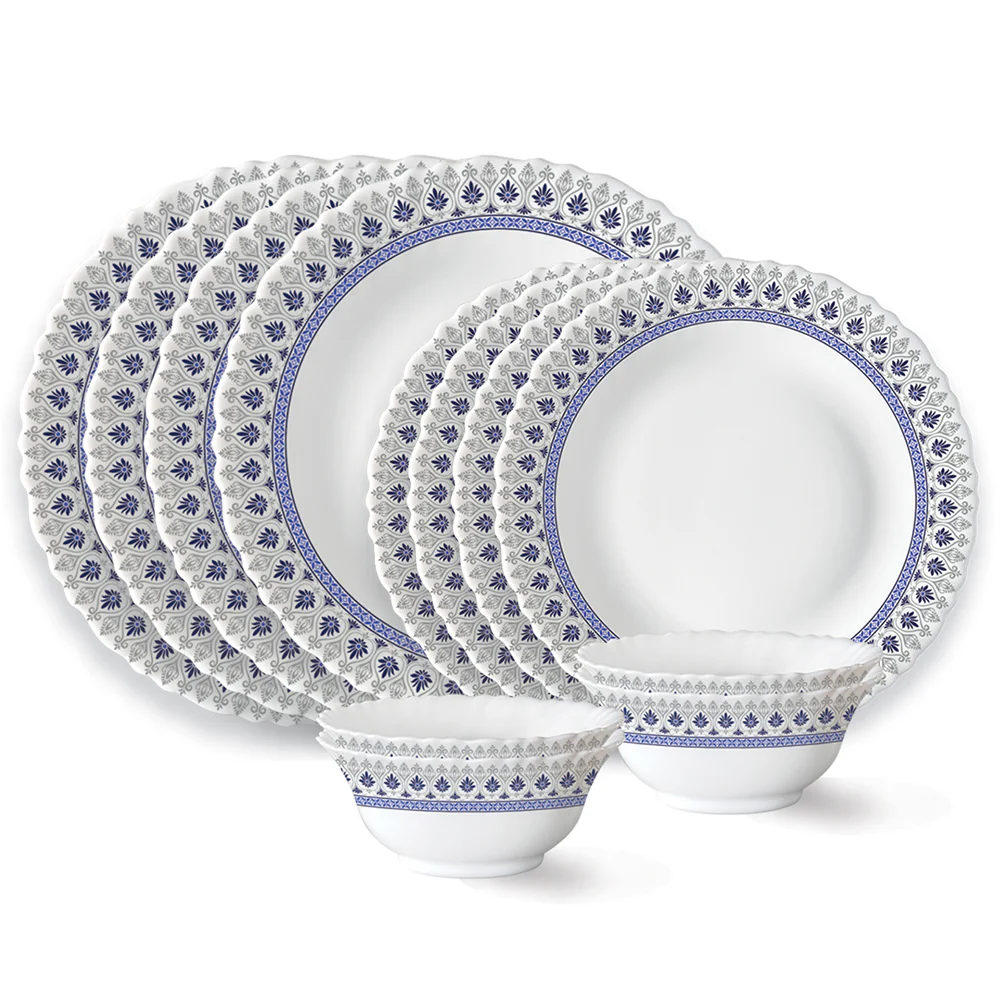 Larah by Borosil Ocean Dinner Set, 12 pc