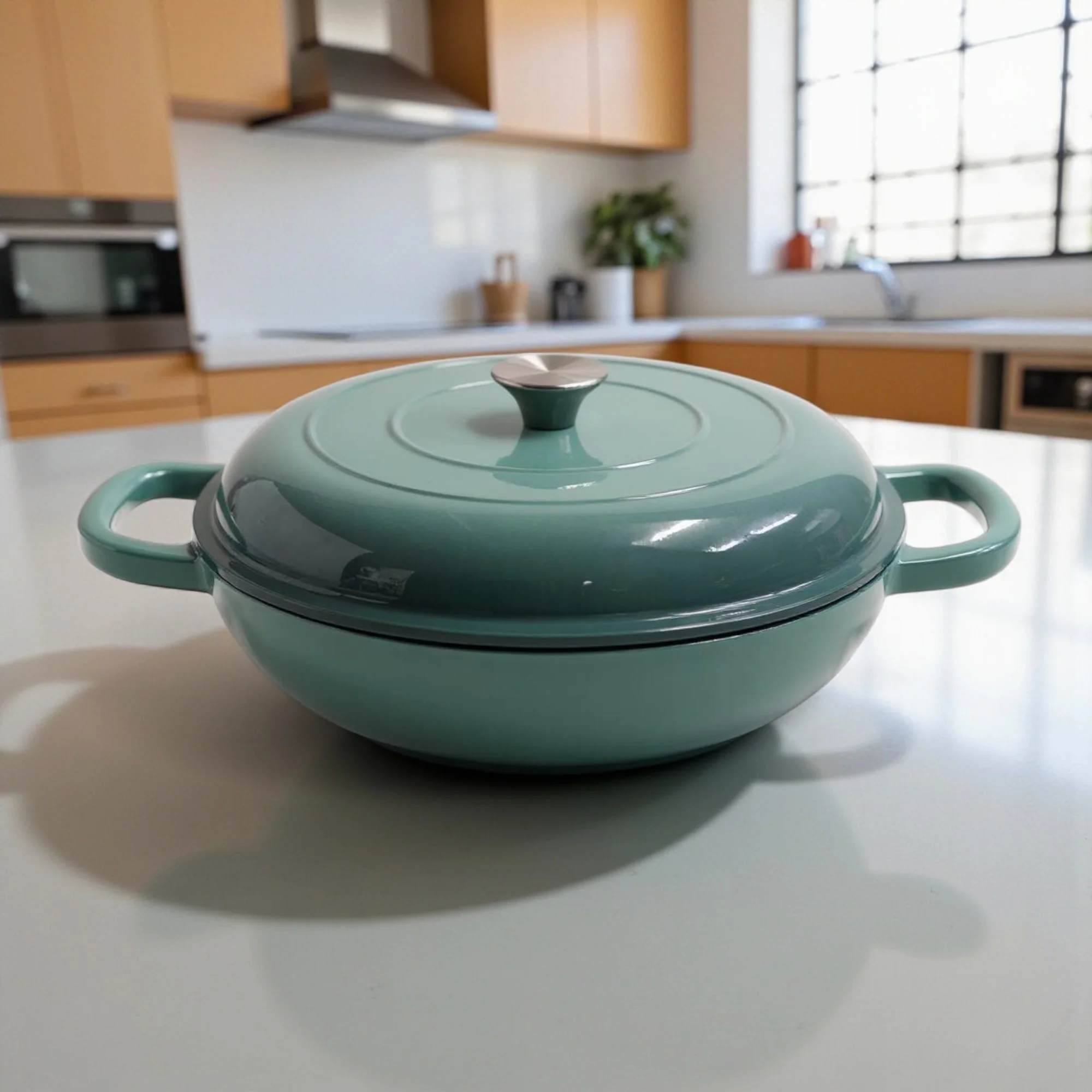 CH 30cm Cast Iron Casserole Sea Salt