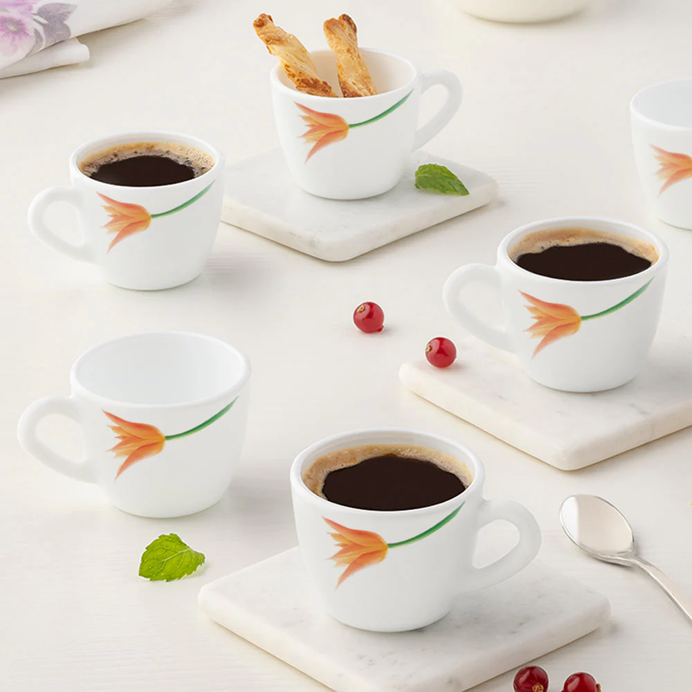 Larah by Borosil Firefly Cup Set, 90ml x 6