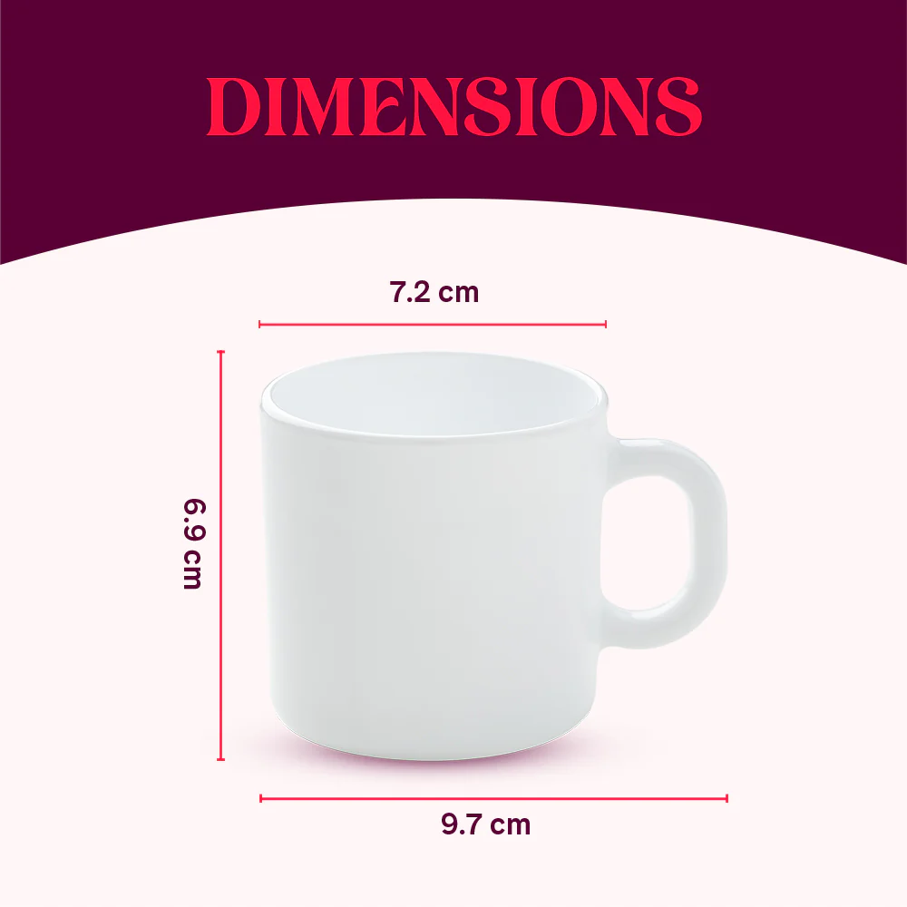 Larah by Borosil Gold Waves Mug Set, 180ml x 6