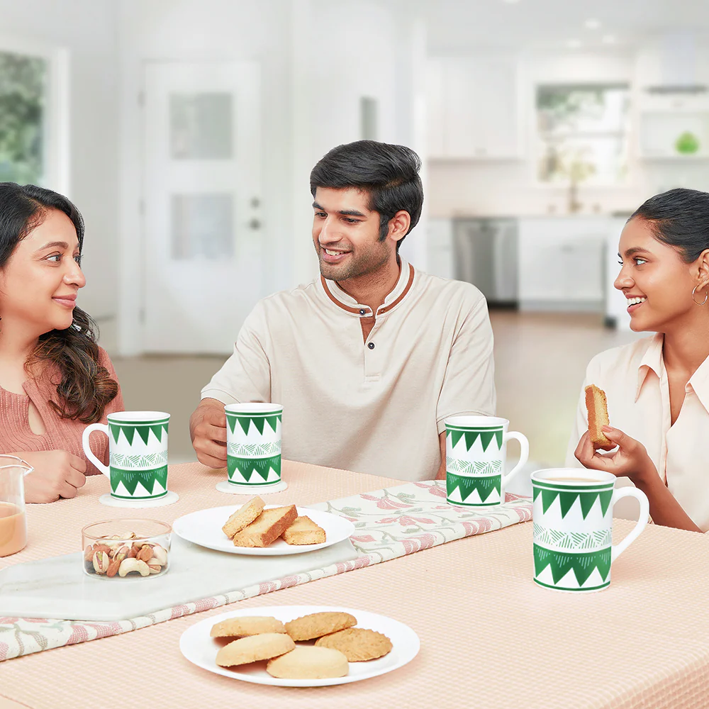 Larah by Borosil Tri Wave Mug Set, 350ml x 2