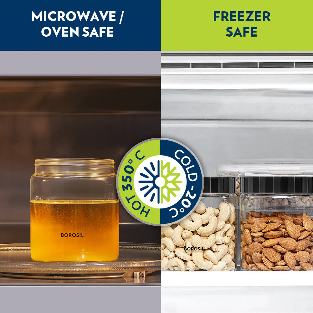 Endura Airtight Glass Jar with Black Lid