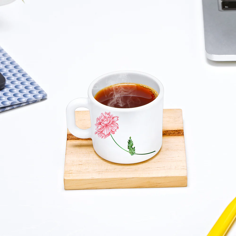 Larah by Borosil Red Mist Mug Set, 100ml x 6