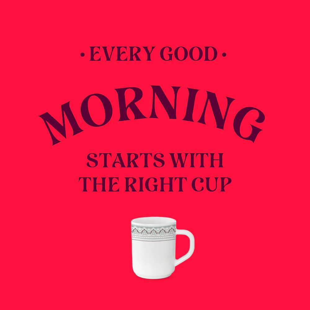 Larah by Borosil Classic Mug Set, 240ml x 2