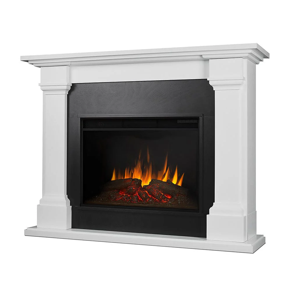 Callaway Grand Infrared Electric Fireplace Mantel Package in White - 8011E-W
