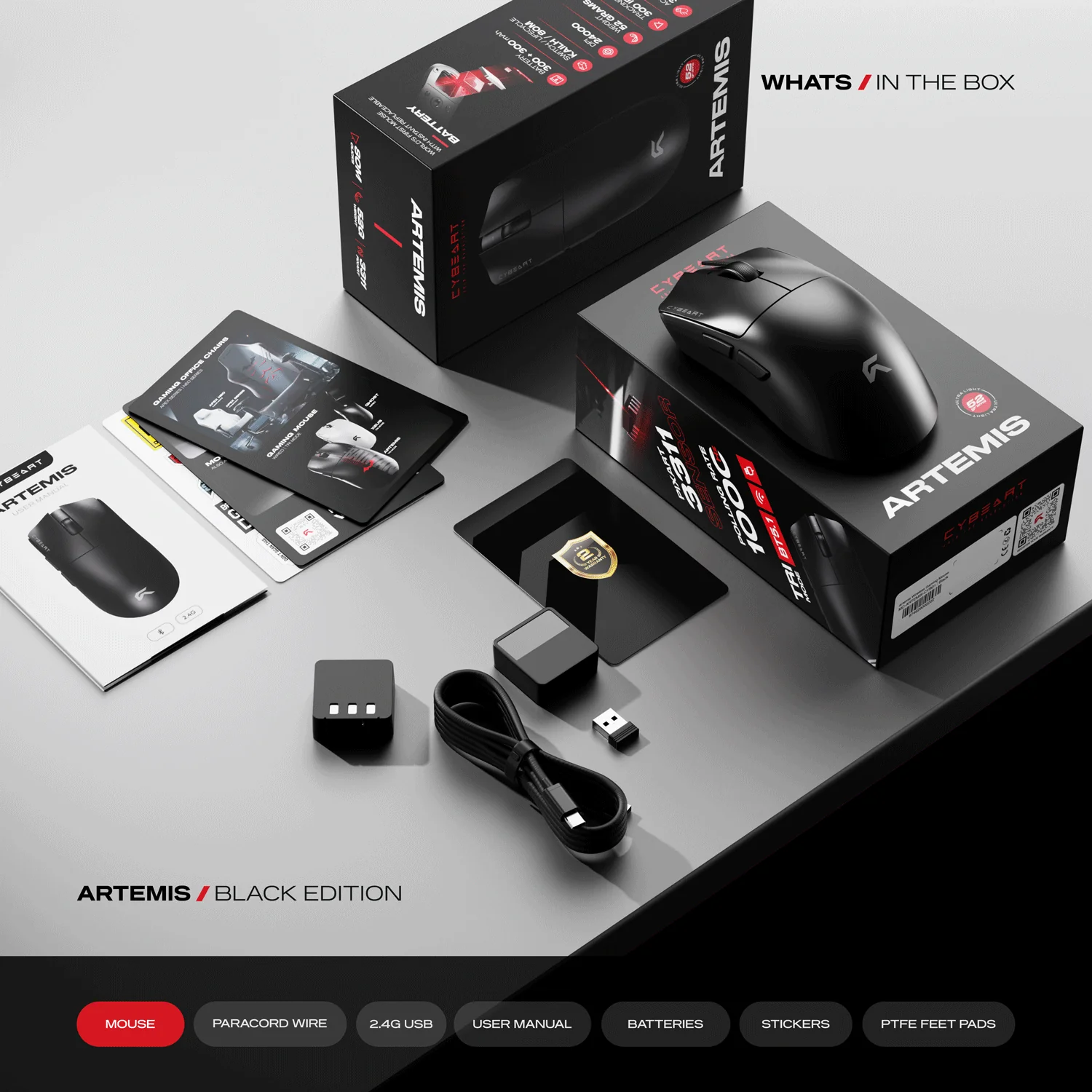 Artemis | 1K 52g Ultra-light Hot-Swap Tri-Mode Gaming Mouse