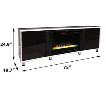 Voyager Infrared Electric Fireplace Entertainment Center in Dove Grey