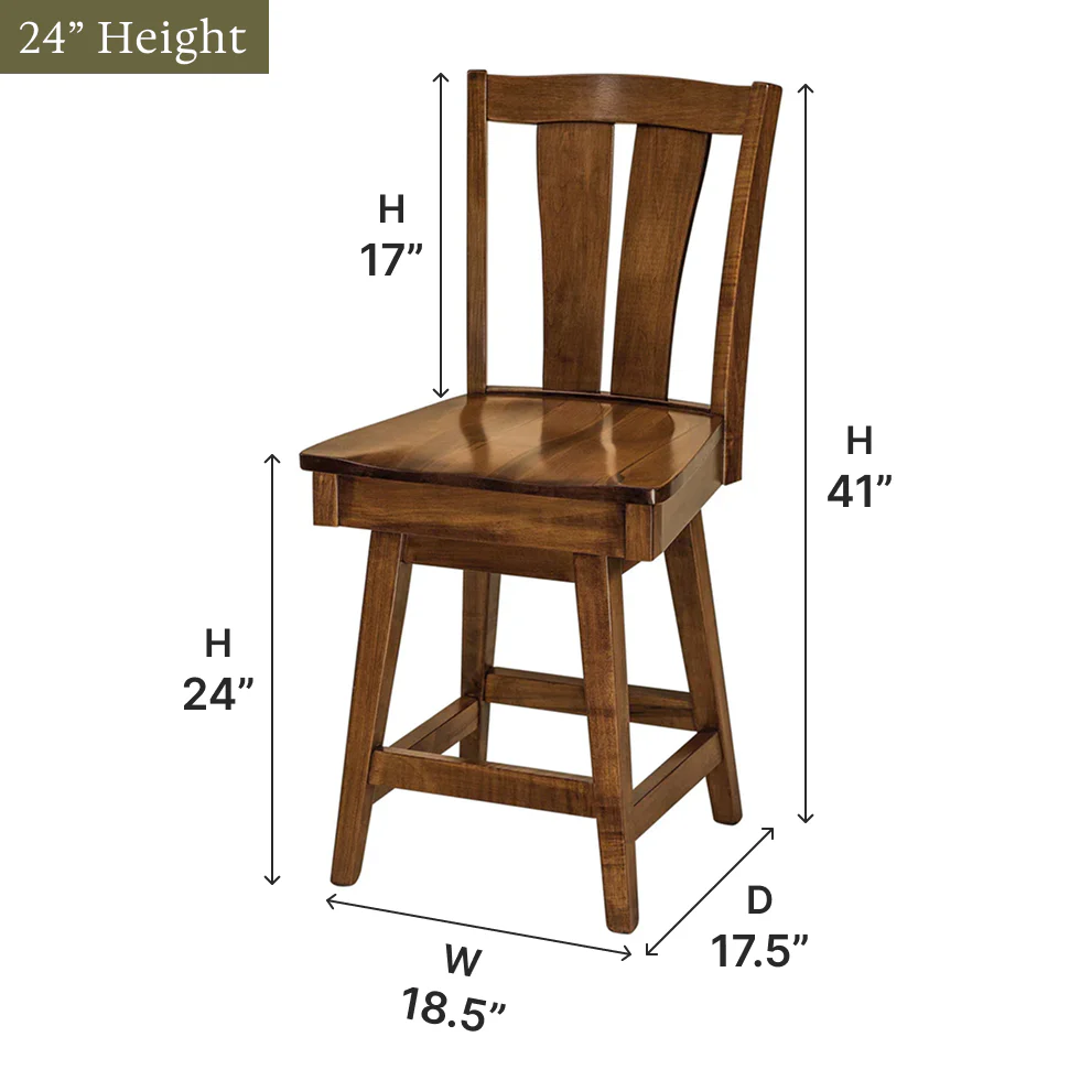 Amish Brawley Swivel Bar Chair