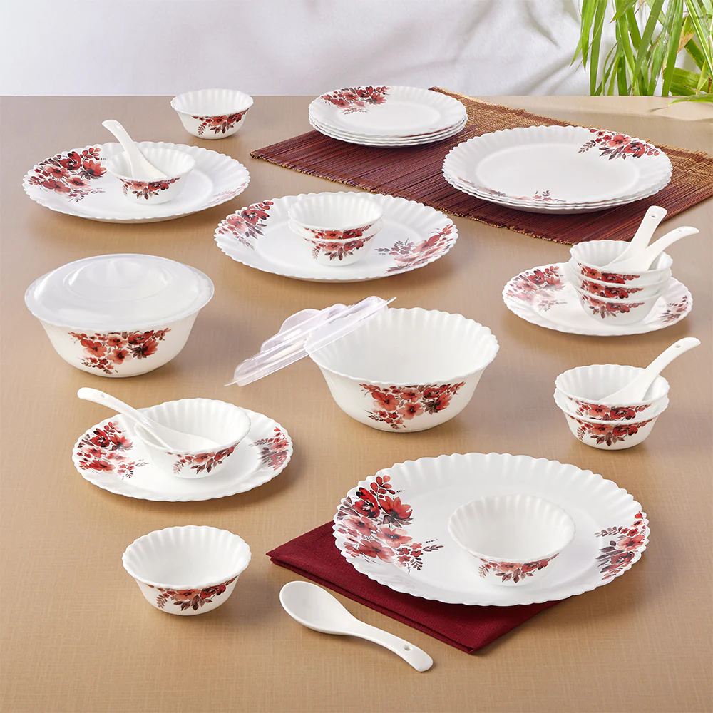 Larah by Borosil, Eva Dinner Set, 34 pc