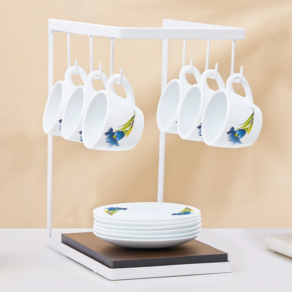 Larah by Borosil Nina Cup n Saucer Set, 140ml x 8